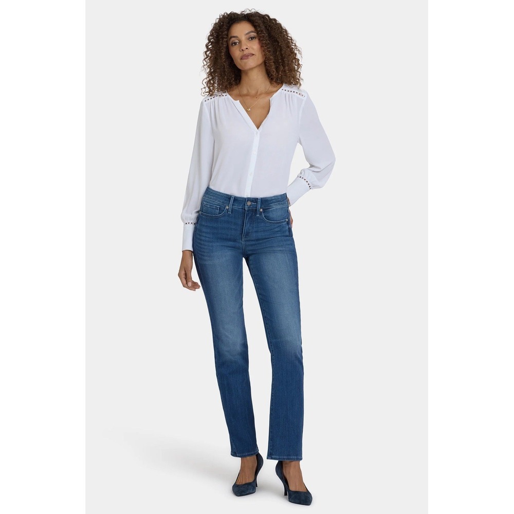 NYDJ Marilyn Straight Jean Pilar Wash‎ Size 16 Stretch Casual Minimalist